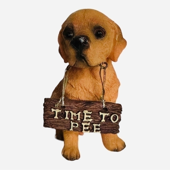 Dog Mate Cute Puppy Figurine Time To Pee Dog Statue Labrador Dog Sculpture - Picture 1 of 5